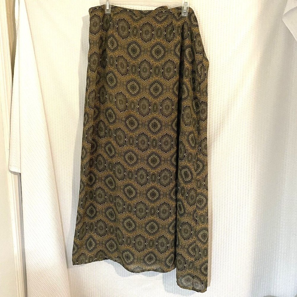 Women's Gold Black Lined Long Maxi Skirt   This has NO stretch